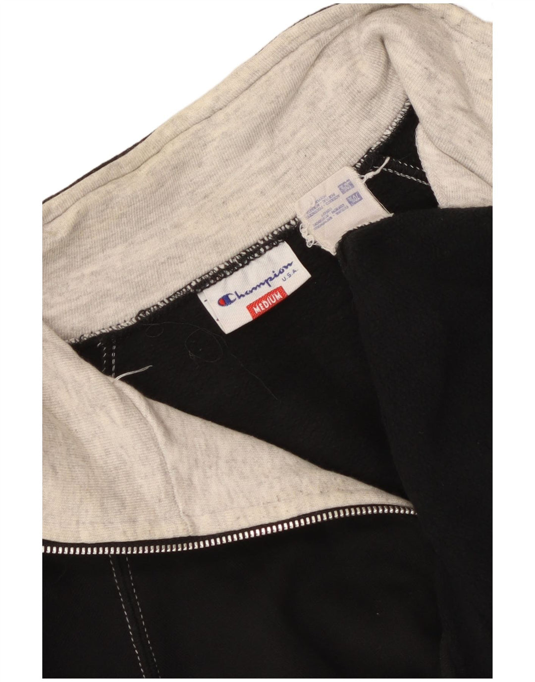Champion Sweat-shirt graphique à col zippé pour homme en coton noir moyen
