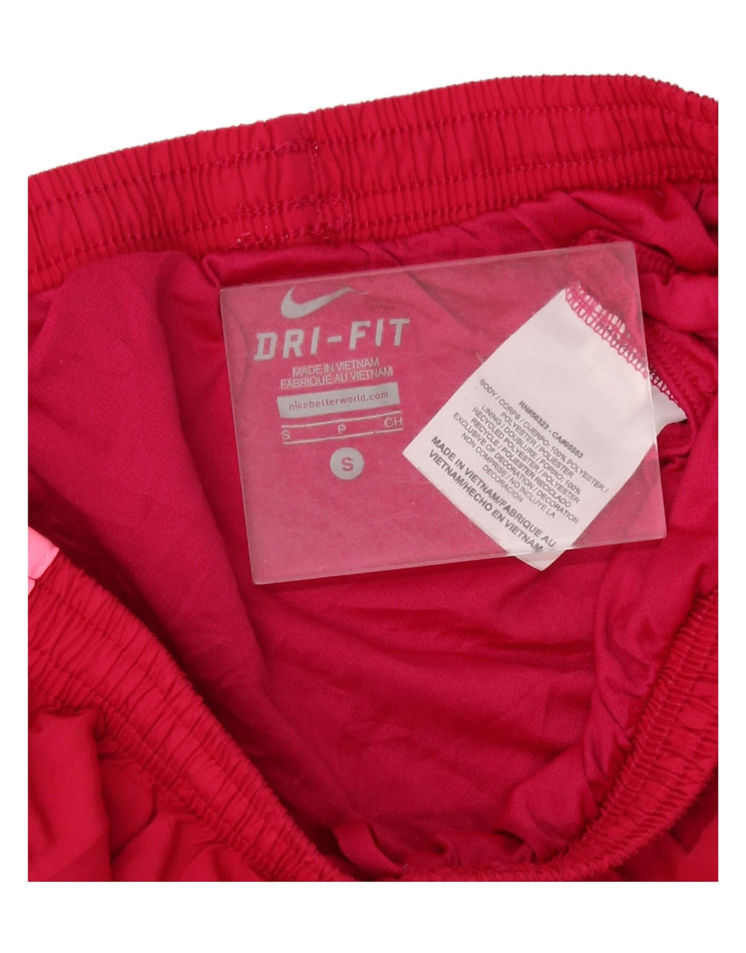 NIKE Short de sport Dri Fit pour femme UK 10 Petit Rouge Colorblock Polyester