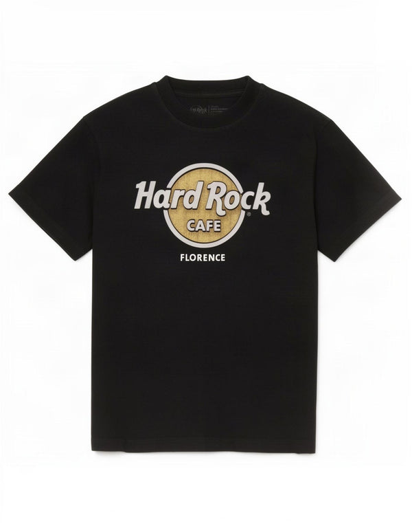 Hard Rock Cafe Florence T-shirt graphique pour femme UK 10 Petit coton noir