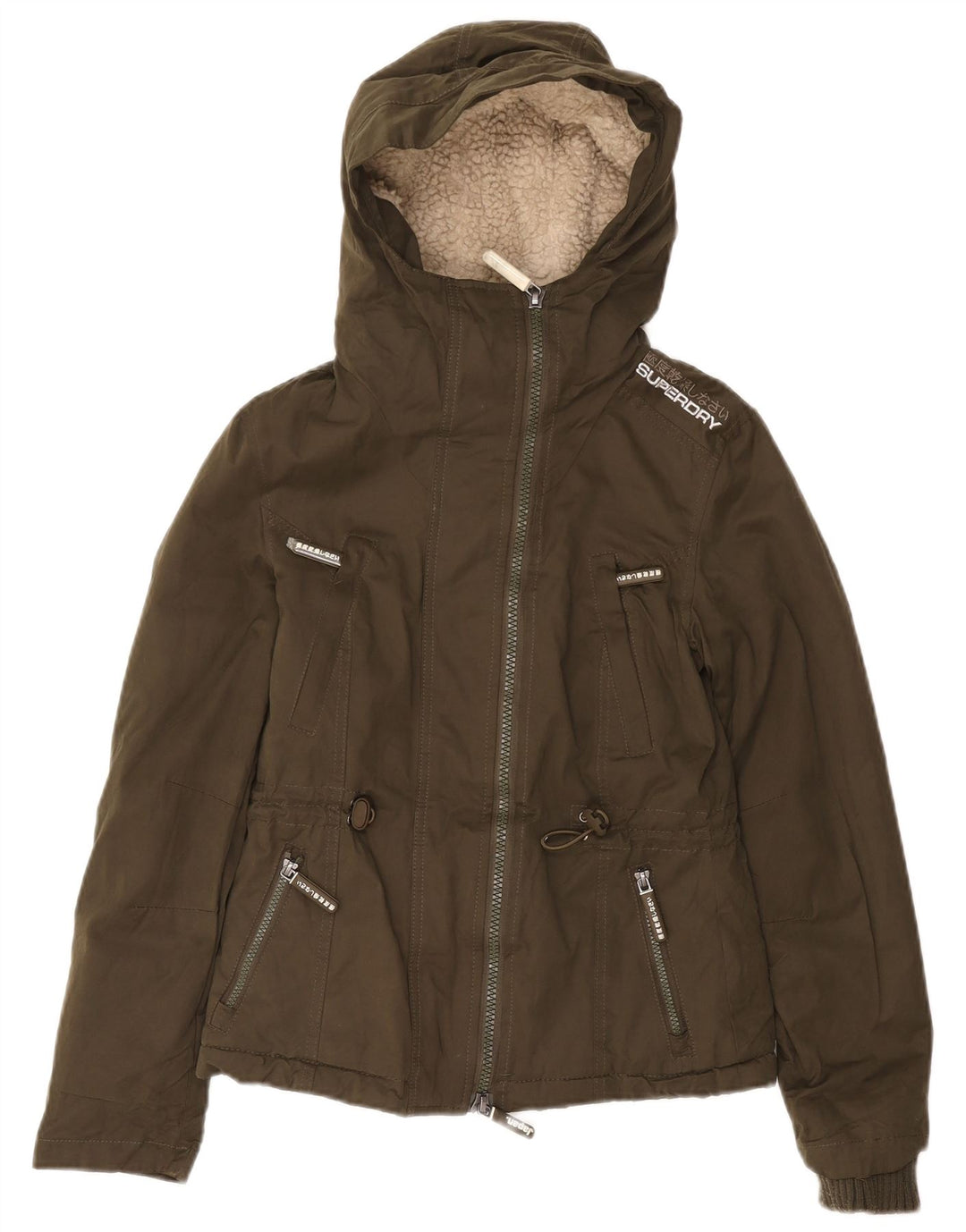 Superdry Veste utilitaire à capuche The Windparka pour femme UK 6 XS Vert Polyester