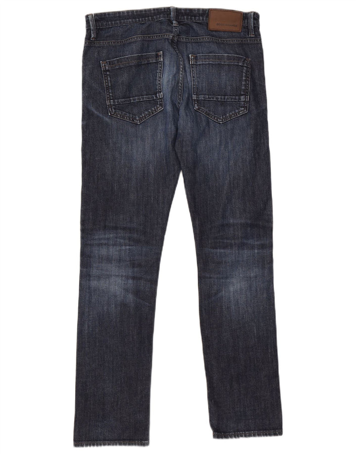 Hugo Boss Jean droit W33 L32 bleu marine en coton pour homme