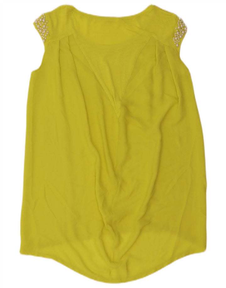 Guess Robe tunique sans manches pour femme UK 44 Jaune moyen