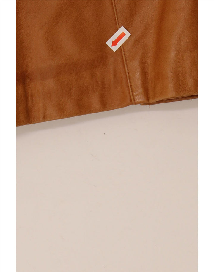 LAVORAZIONE ARTIGIANALE Womens Leather Jacket IT 44 Medium Brown Leather
