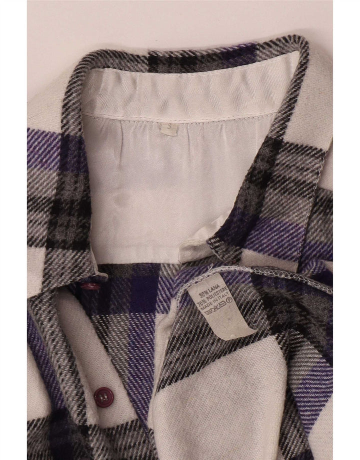 chemise en flanelle surdimensionnée vintage pour hommes petit polyester à carreaux multicolore