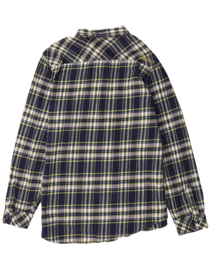 QUIKSILVER Chemise Flanelle Homme XL Bleu Marine Carreaux Coton
