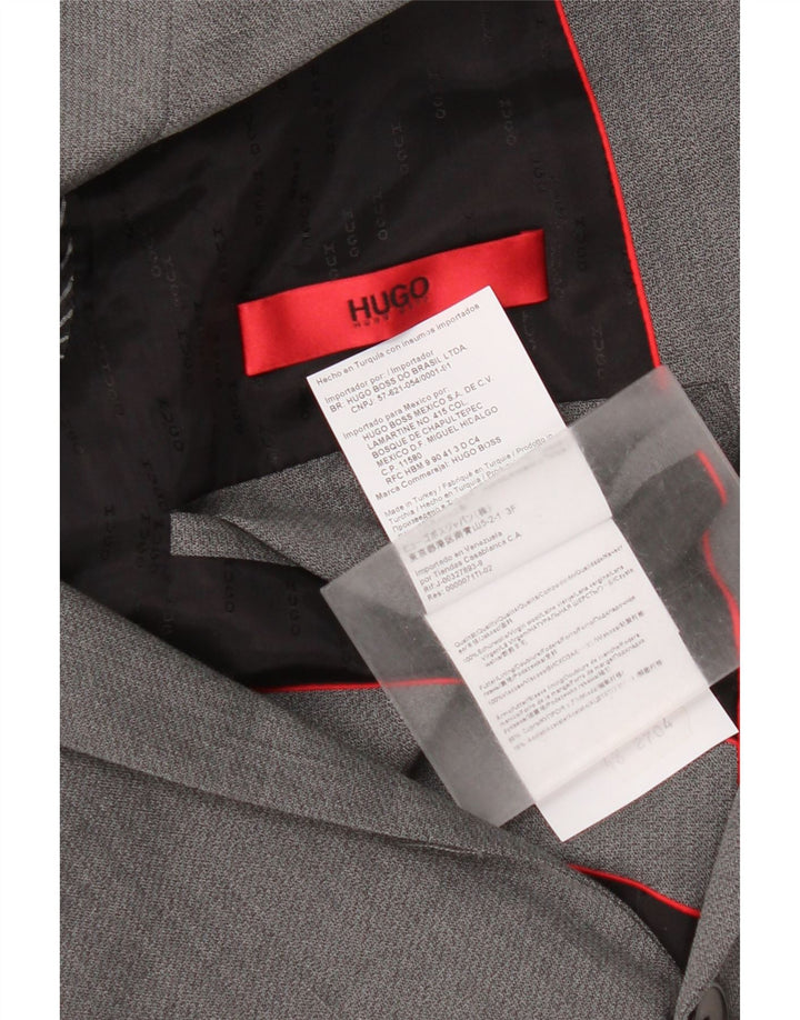 Hugo Boss Veste blazer à 2 boutons pour homme EU 48 Gris moyen laine vierge