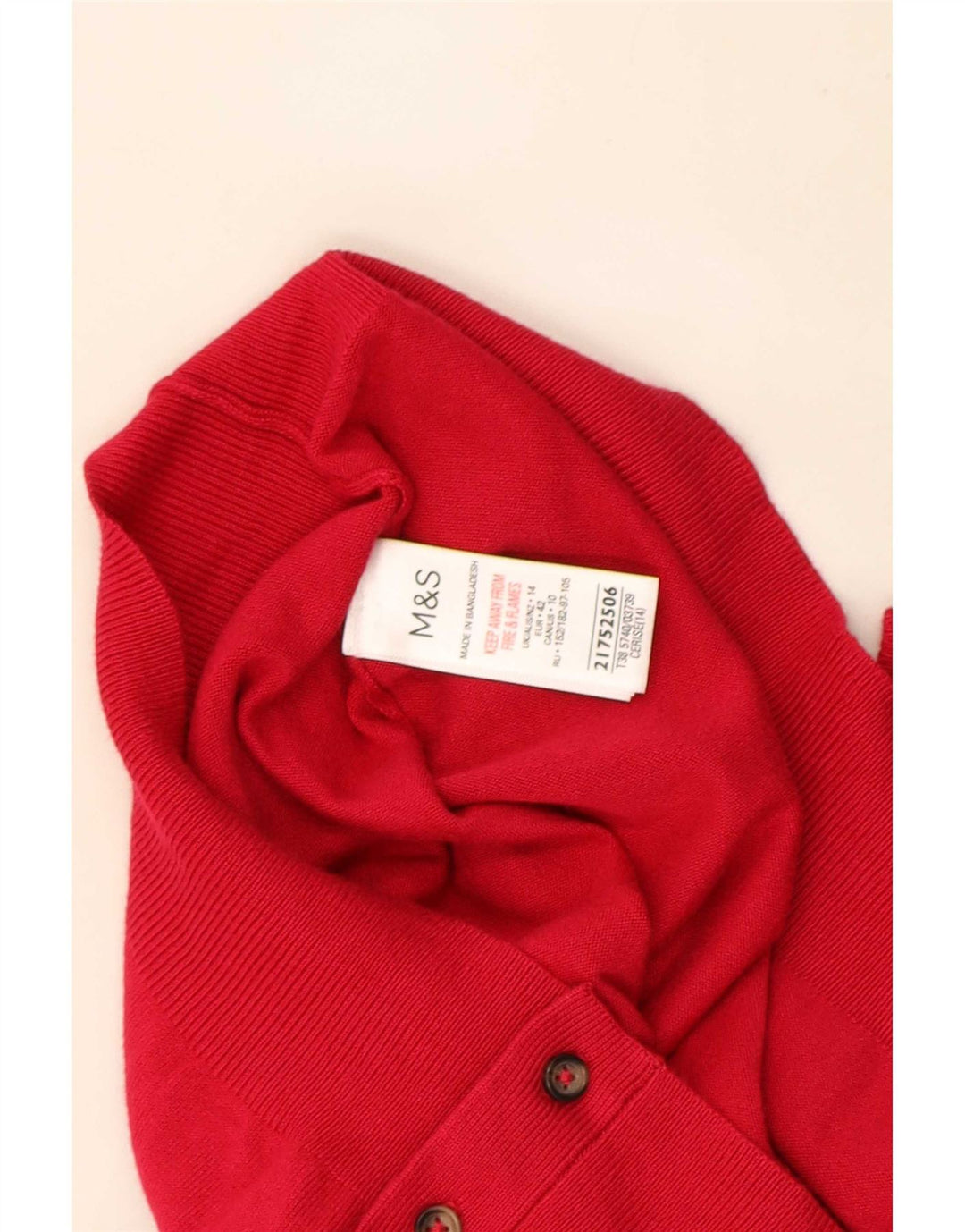 Marks & Spencer Pull Cardigan pour Femme UK 14 Grande Viscose Rouge