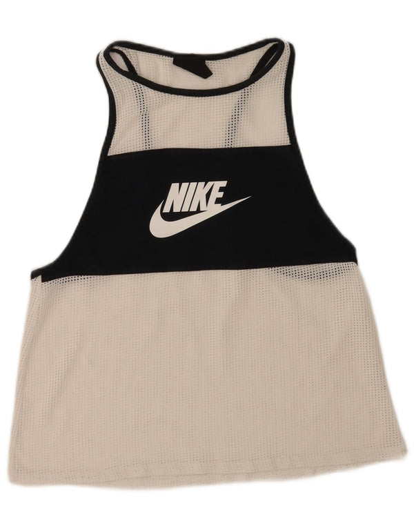 Nike Débardeur graphique pour femme UK 14 Medium Blanc Colourblock Sports