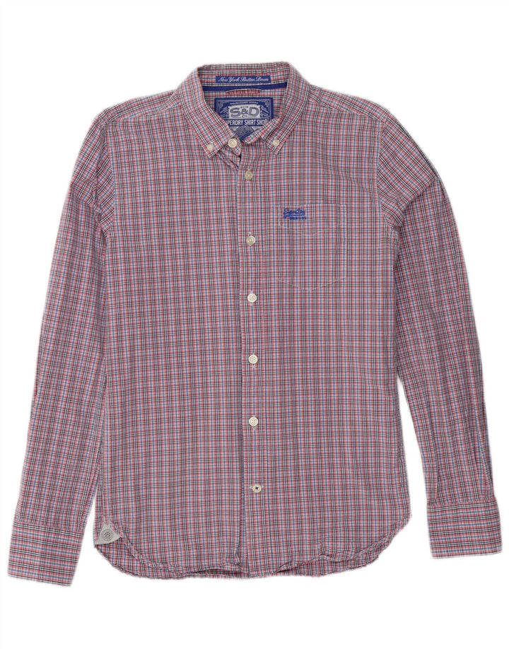 Superdry Chemise Homme Rose Moyen Vichy Coton