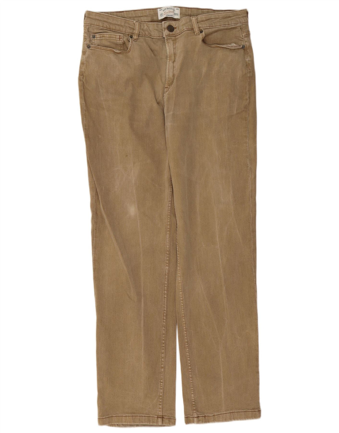 Fat Face Jean droit régulier pour homme W38 L32 Coton beige