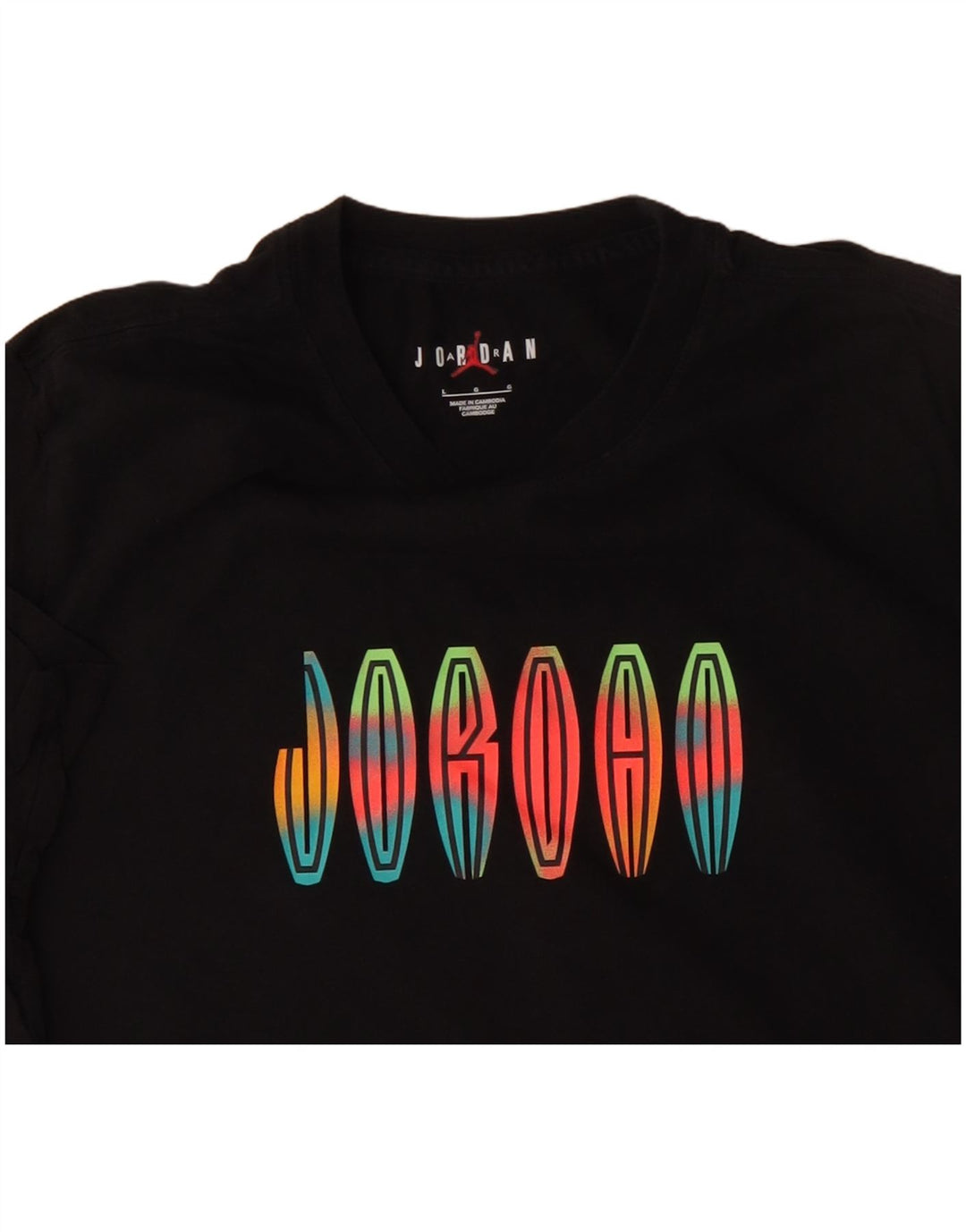 JORDAN T-shirt graphique pour hommes, grand, en coton noir