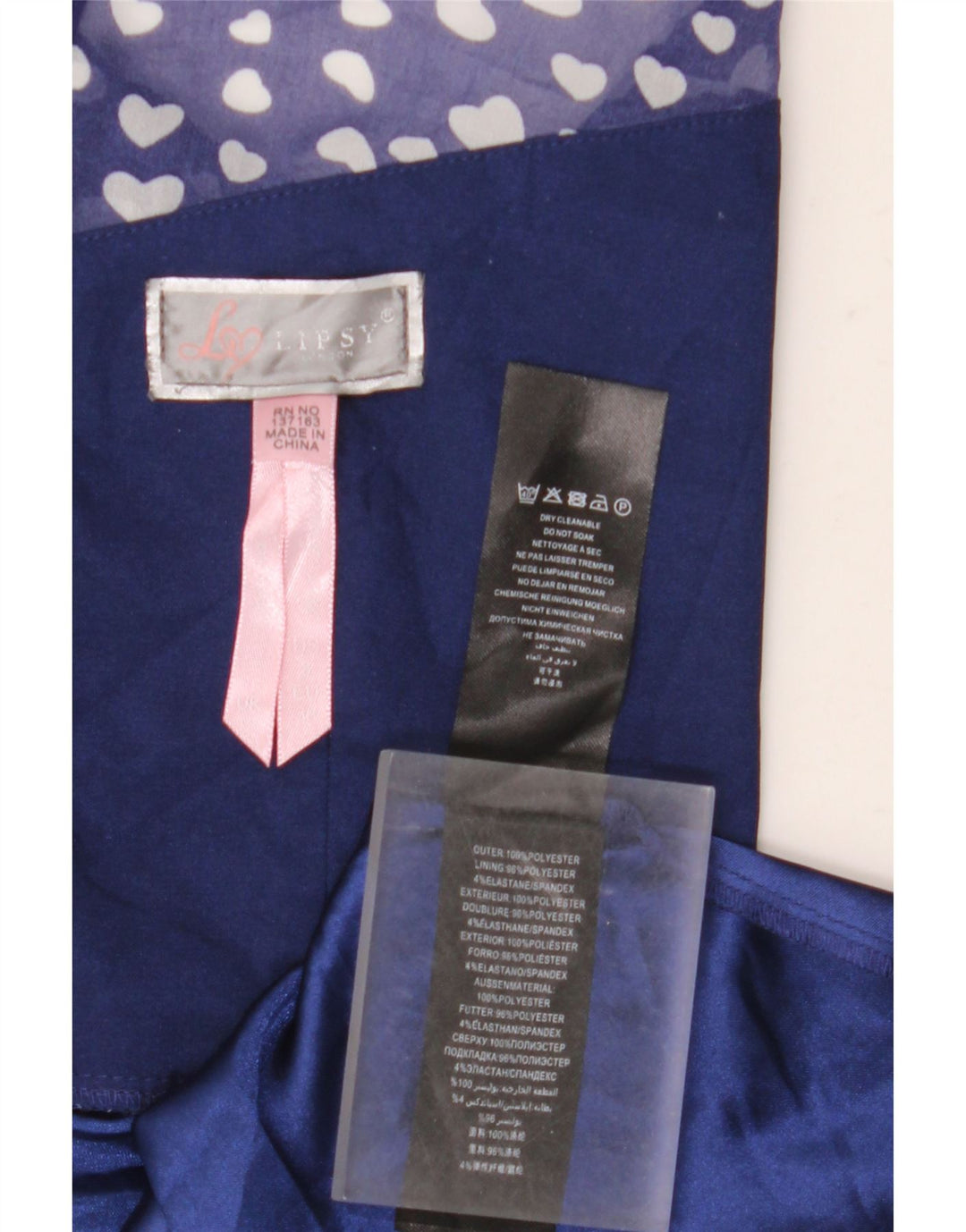 Lipsy Robe trapèze à motif abstrait pour femme UK 42 Bleu moyen Polyester