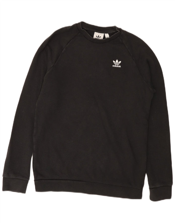 Adidas Sweat-shirt pour homme en coton noir Taille S