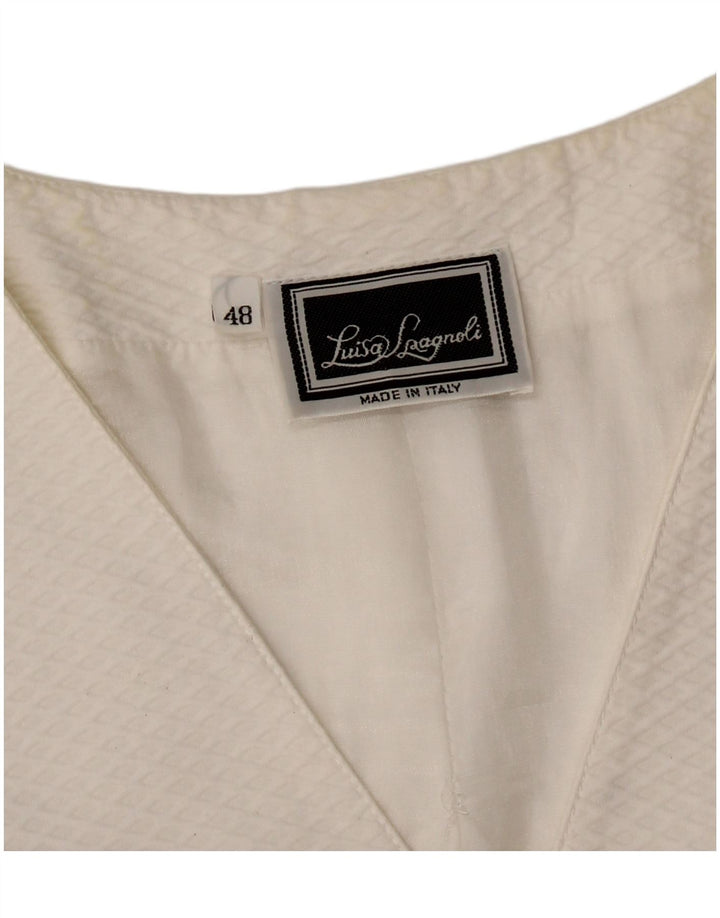 Luisa Spagnoli Veste blazer à 5 boutons pour femme IT 48 XL Blanc Argyle/Diamant