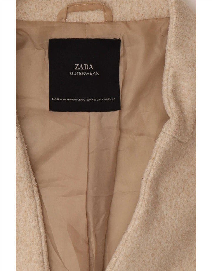 Zara Pardessus ouvert surdimensionné pour femme UK 6 XS Beige