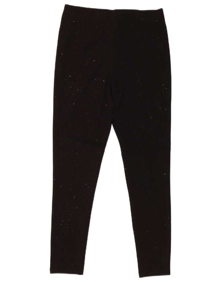 Zara Leggings Femme UK 10 Petit Viscose Noir