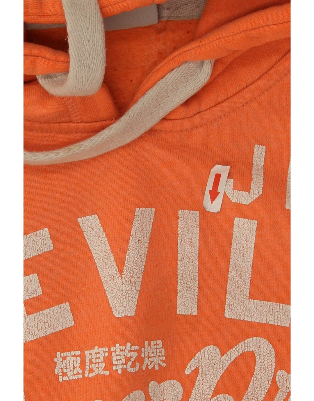 Superdry Pull à capuche graphique pour femme UK 10 Small Orange Polyester