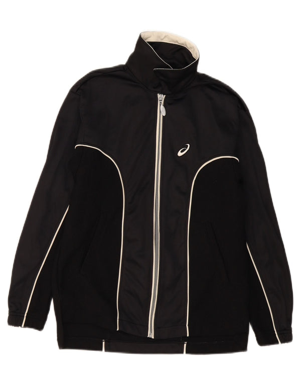 Asics Womens Tracksuit Top Jacket UK 10 Small Black