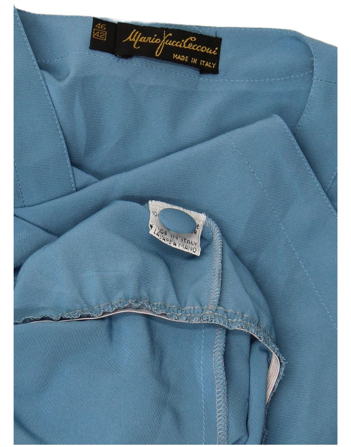 MARIO PUCCI CECCONI Chemisier à manches courtes pour femme IT 42 Bleu moyen