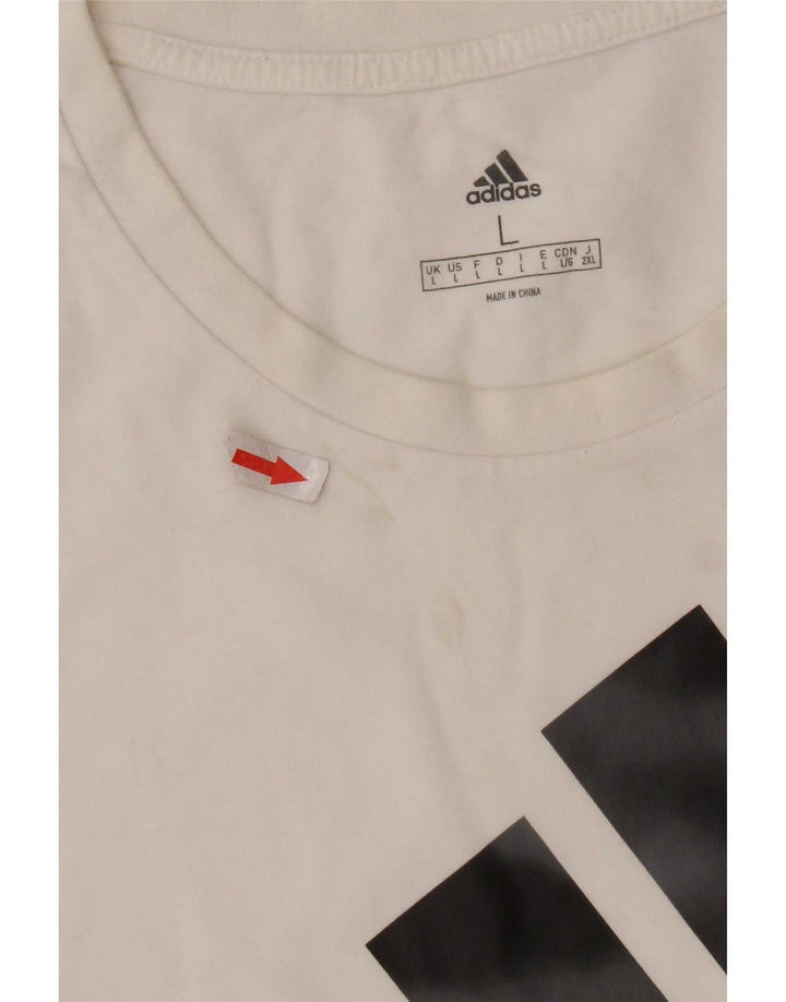 Adidas T-shirt graphique pour hommes, grand, blanc