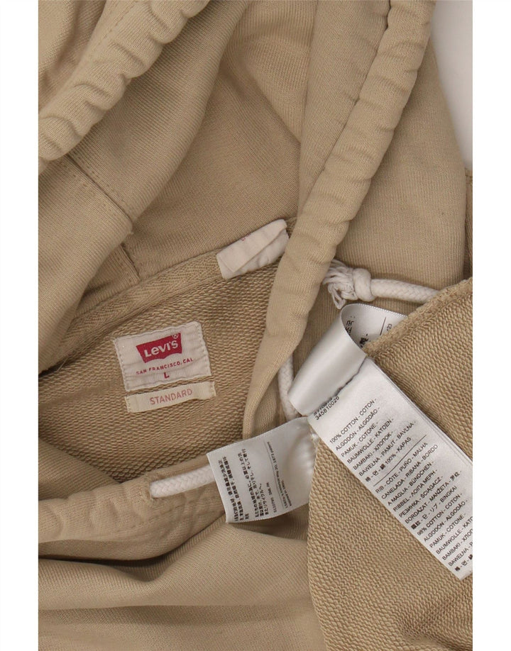 Levi's Pull à Capuche Standard Homme Beige Coton Large