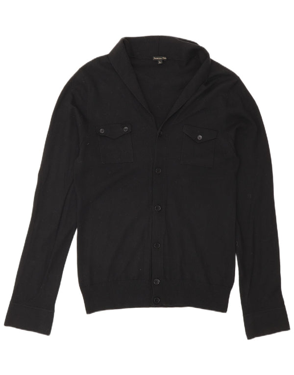 Patrizia Pepe Pull Cardigan Femme UK 14 Grande Laine Vierge Noire