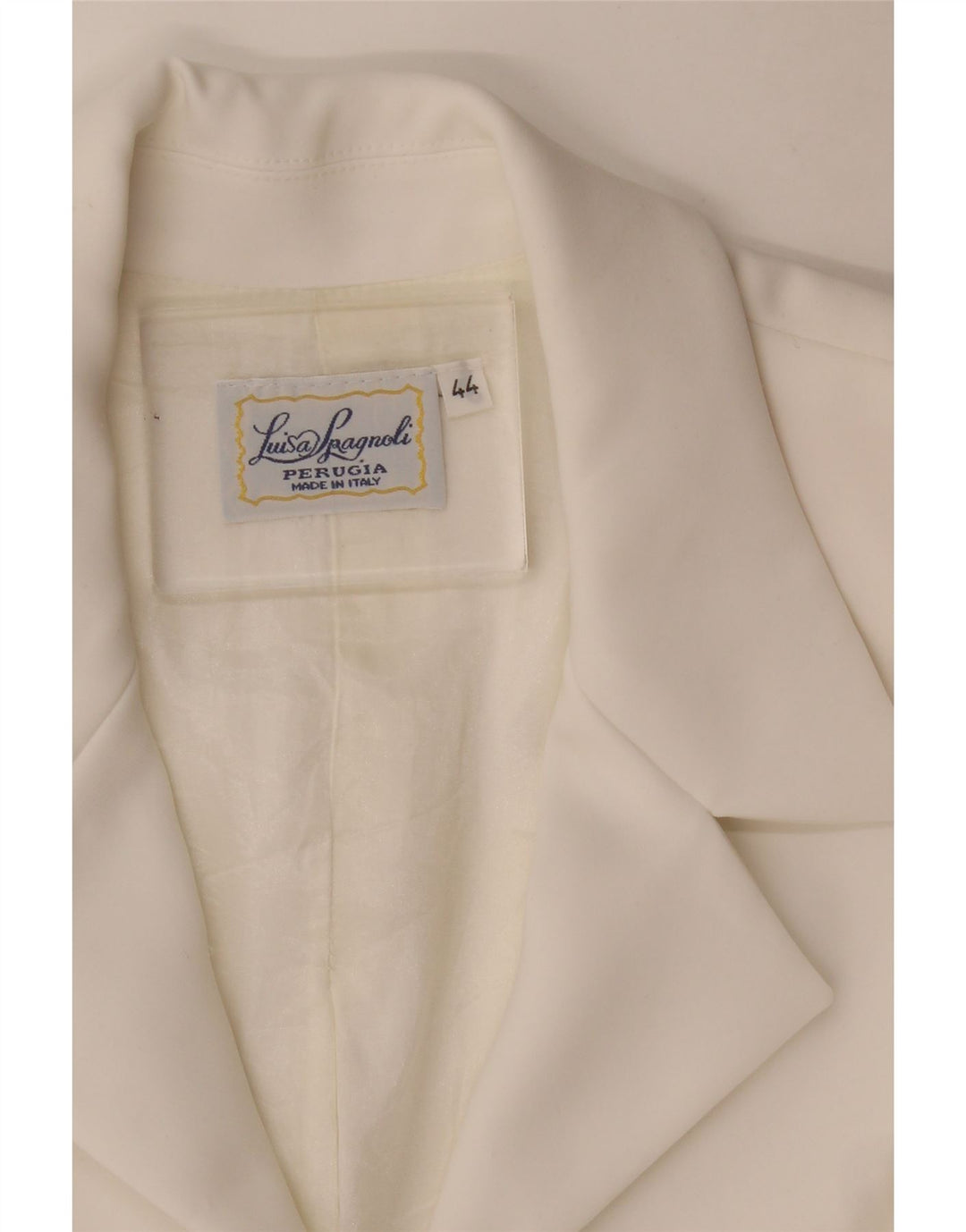 Luisa Spagnoli Veste Blazer Zippée Femme IT 44 Acétate Blanc Moyen
