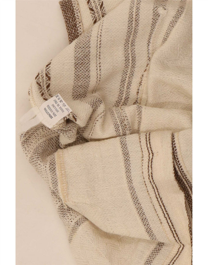 Vintage Blazer sans manches à 4 boutons pour femme UK 12 Beige moyen rayé