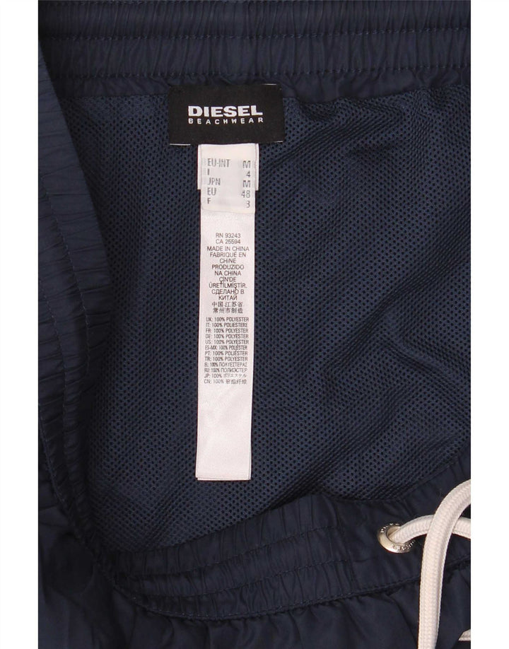 Diesel Short de Bain Graphique Homme Bleu Marine Moyen Polyester