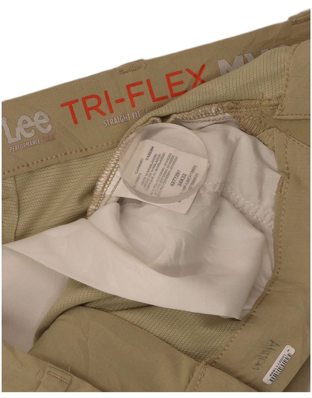 Lee Pantalon Chino Droit Fuselé Homme W34 L32 Beige Polyester