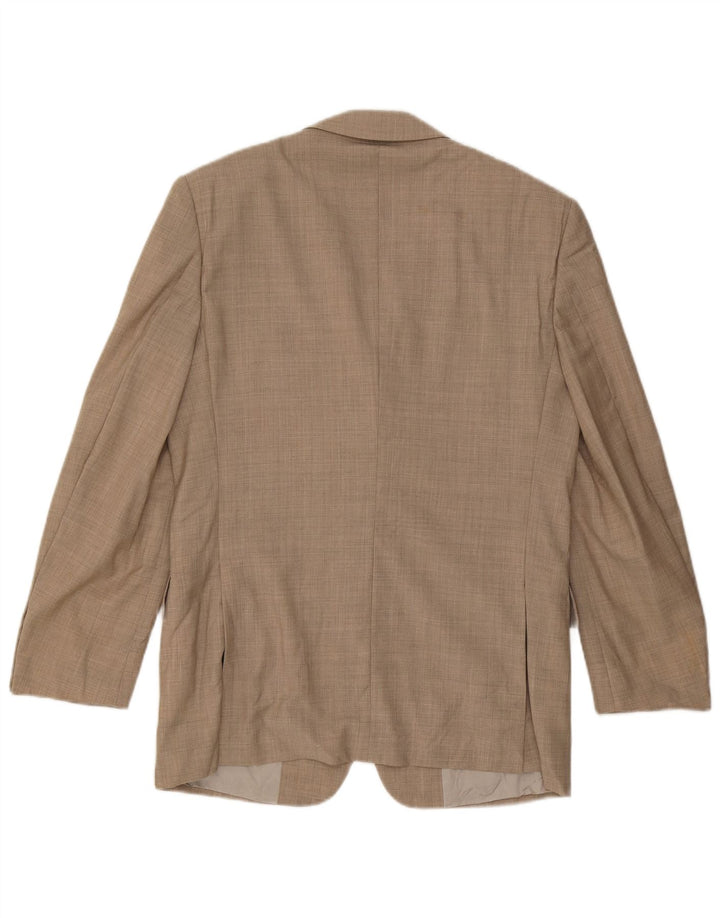 Biagiotti Veste Blazer 3 Boutons Homme IT 48 Laine Vierge Beige Moyen