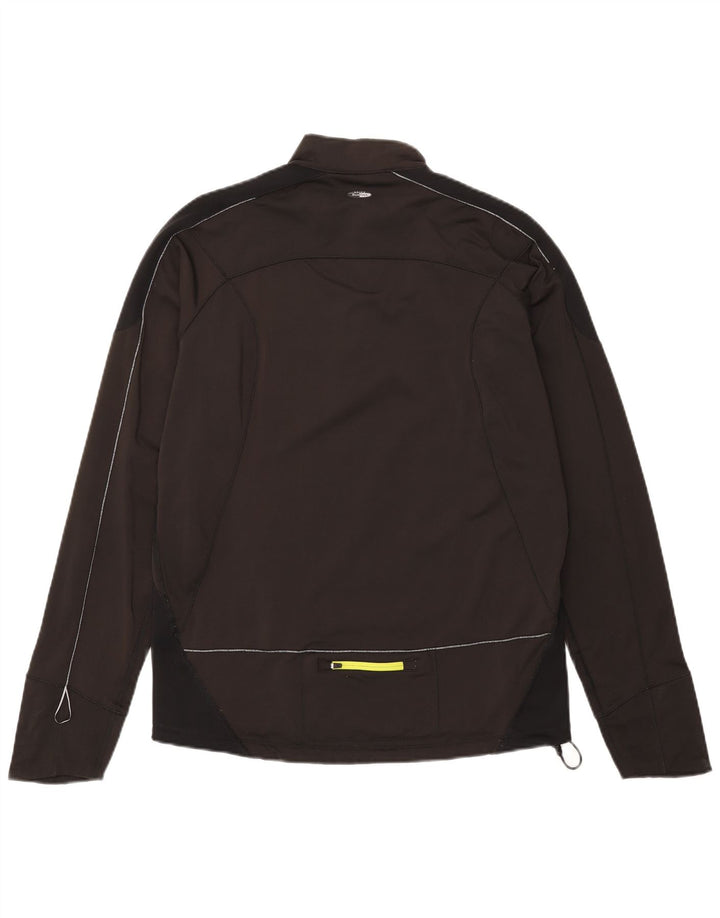 Asics Haut de survêtement à col zippé pour hommes, grand, noir, colour block