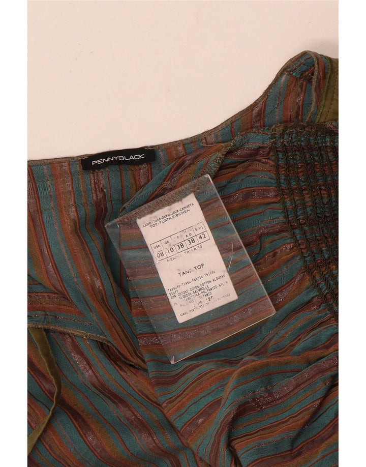 Penny Black Chemisier Femme Top UK 10 Petit Coton Rayé Multicolore