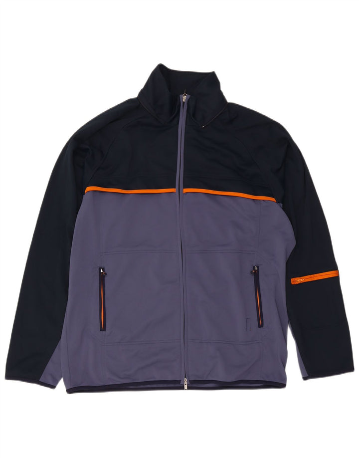 Champion Veste de survêtement pour homme en polyester color block Bleu marine Taille L