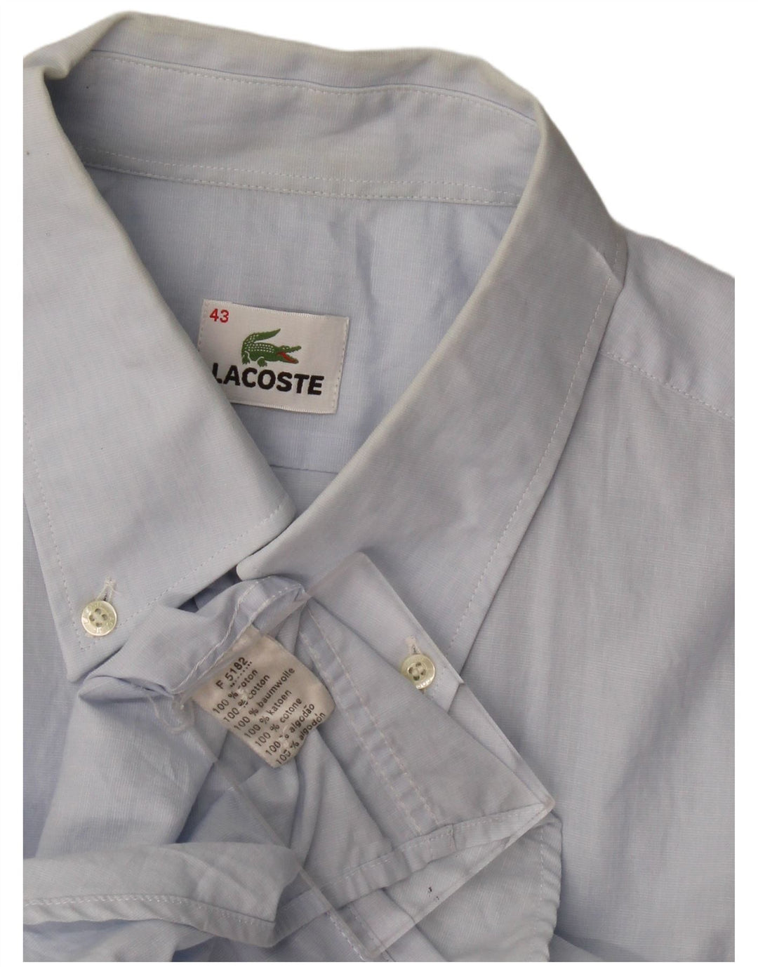Lacoste Chemise à manches courtes homme taille 43 grand coton bleu