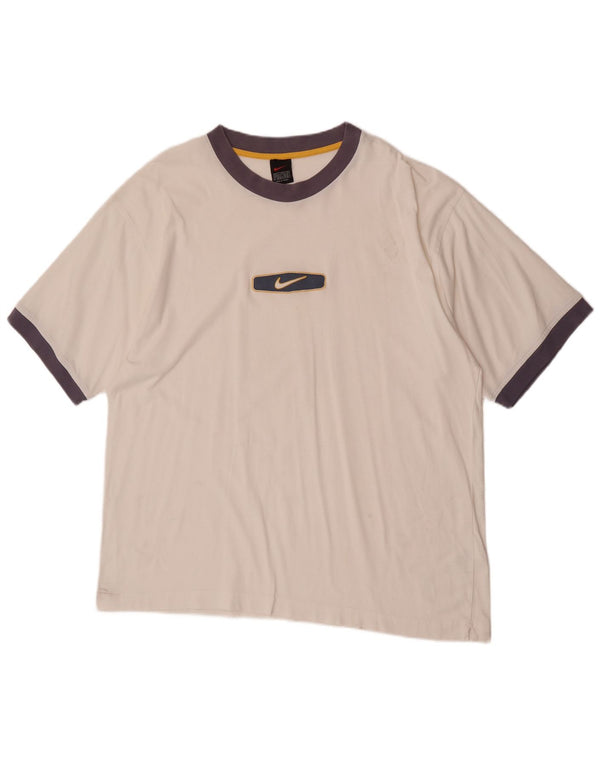 Nike T-shirt graphique pour homme UK 45/47 XL Blanc Colorblock Coton