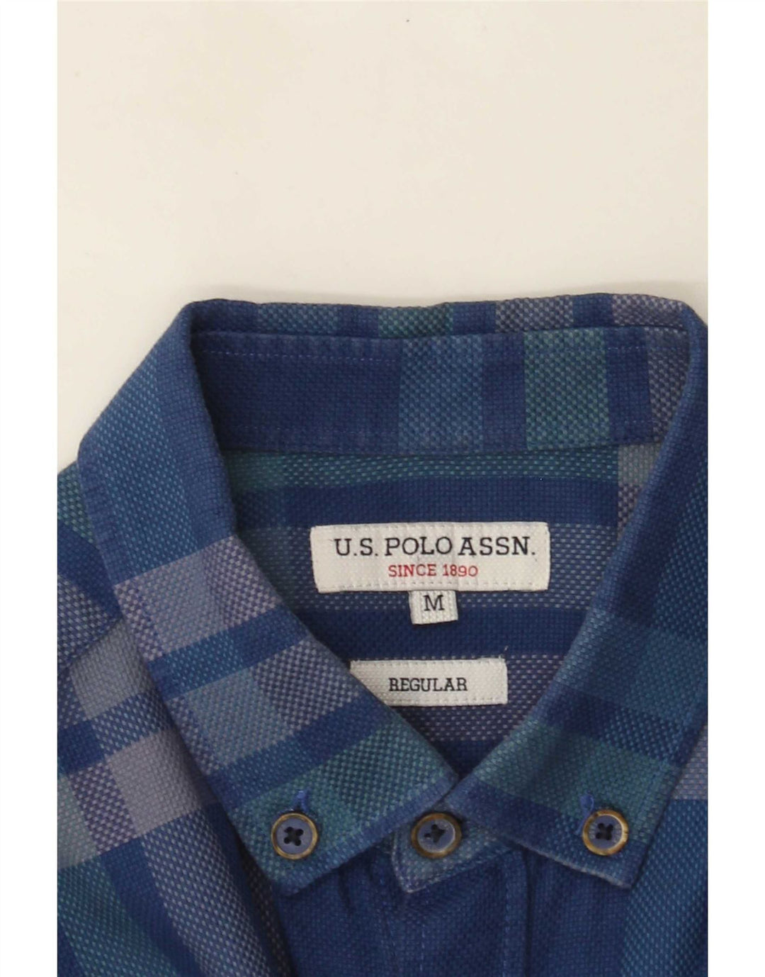 U.S. Polo Assn. Chemise Regular Fit Carreaux Bleu Moyen Homme
