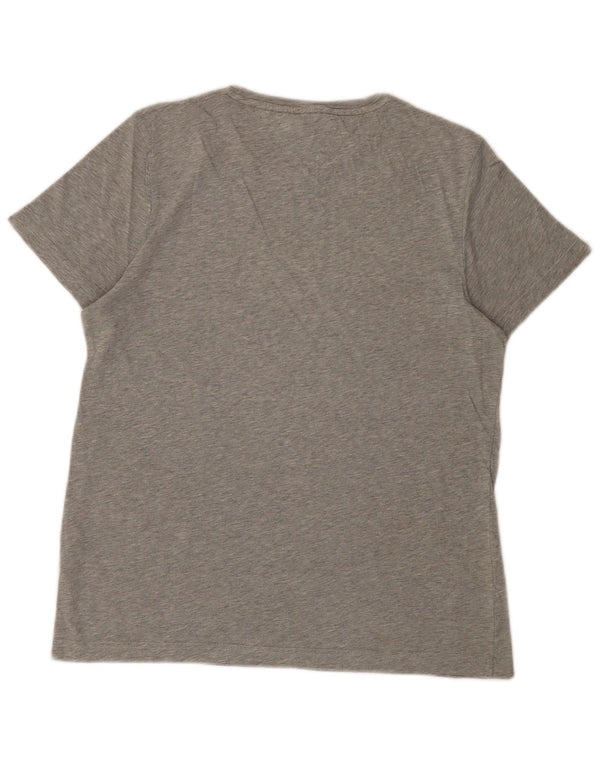 Tommy Hilfiger T-shirt graphique pour femme UK 14 Gris moyen Coton
