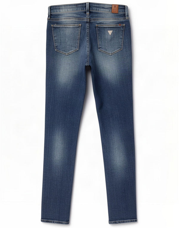 Guess Womens Power Mid Rise Skinny Jeans W26 L30 Bleu Chiné Coton