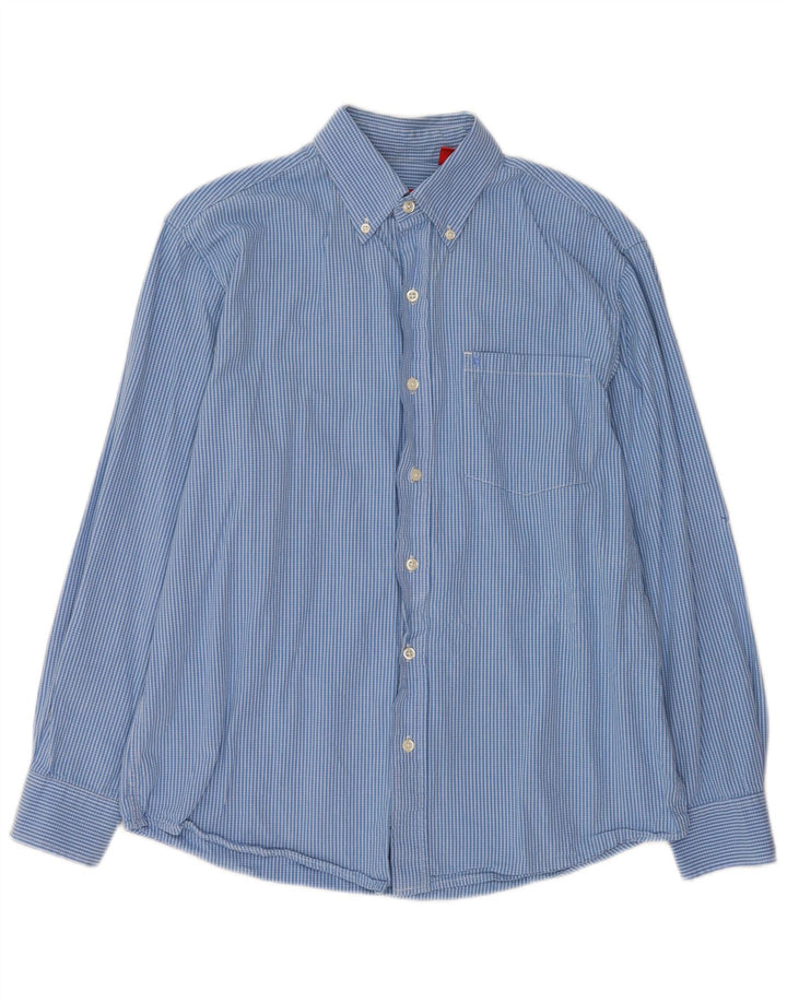 Izod Chemise Homme Bleu Moyen Carreaux Coton