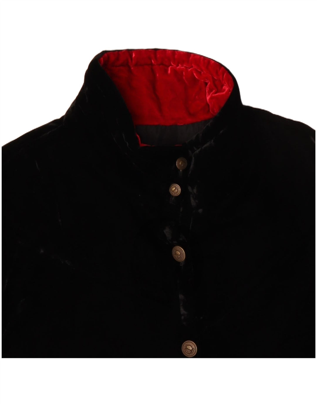 VINTAGE Veste bomber en velours femme UK 20 2XL Noir