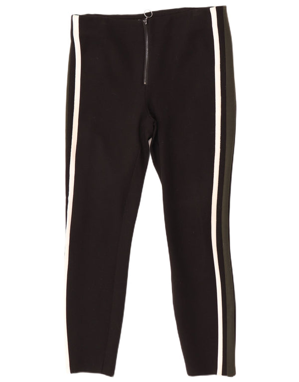 Zara Womens Trafaluc Leggings UK 14 Large Noir Colorblock Polyester