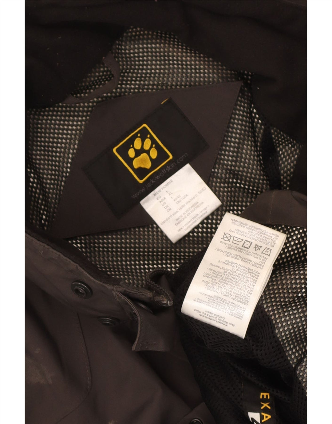 Jack Wolfskin Veste de Pluie Homme UK 40/42 Large Gris Polyamide