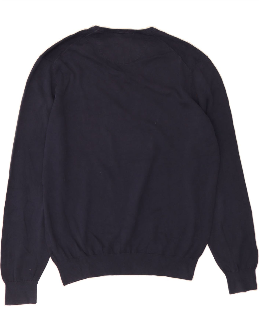 MASSIMO DUTTI Mens V-Neck Jumper Sweater XL Navy Blue Cotton Vintage Massimo Dutti and Second-Hand Massimo Dutti from Messina Hembry 