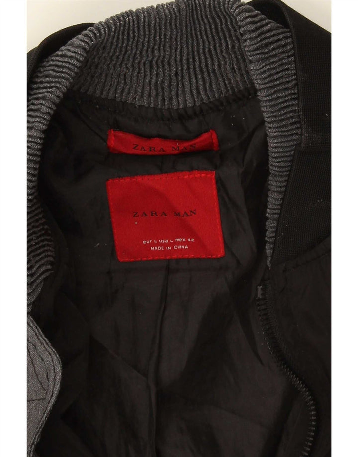Zara Veste Bomber Homme UK 40 Large Noir