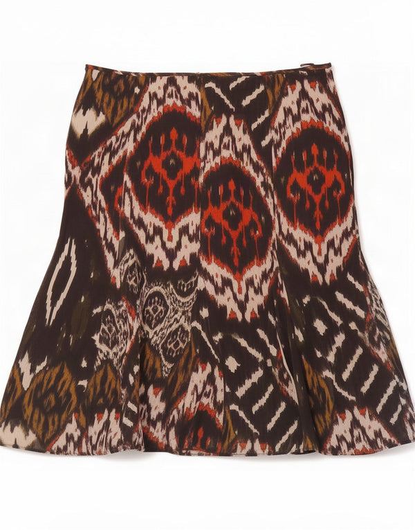 Marks & Spencer Jupe mi-longue pour femme UK 18 XL W38 Noir Ikat Polyester