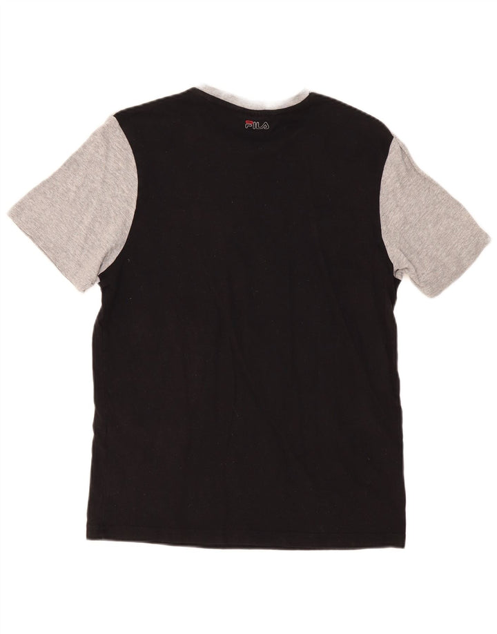 FILA T-Shirt Graphique Homme Petit Gris Colorblock Coton