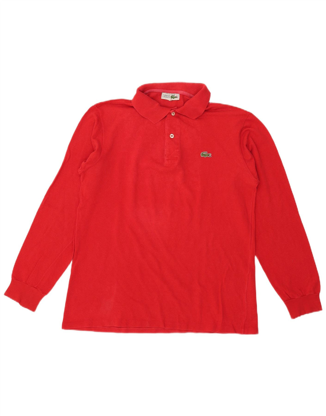 Lacoste Polo à manches longues pour homme Taille 4 Coton rouge moyen