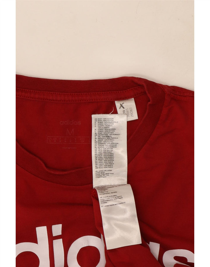 Adidas T-Shirt Graphique Homme Rouge Moyen Coton