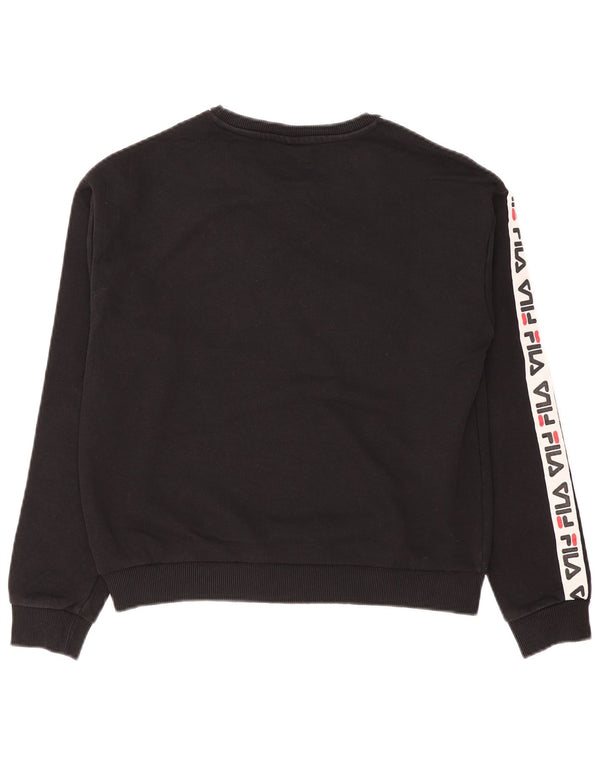 Fila Sweat-shirt graphique pour femme UK 14 en coton color block noir moyen